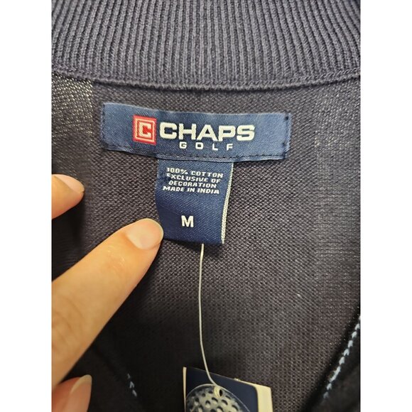 Chaps Golf Sweater Vest Quarter-Zip Sleeveless Knit Pullover Men’s Medium - Picture 5 of 13
